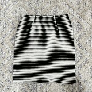 J. Jill Black and White Striped Pencil Skirt